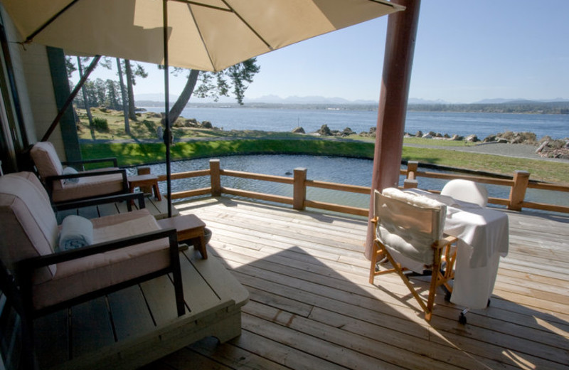 View from spa at April Point Lodge and Fishing Resort.