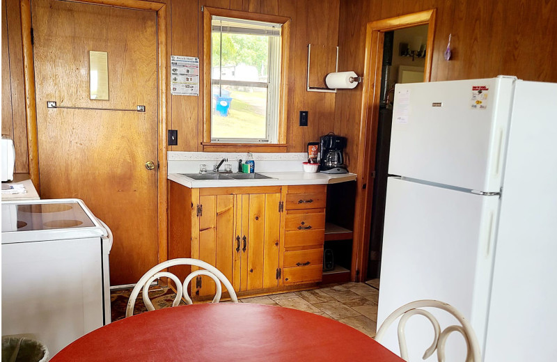 Cabin kitchen at South Turtle Lake Resort.