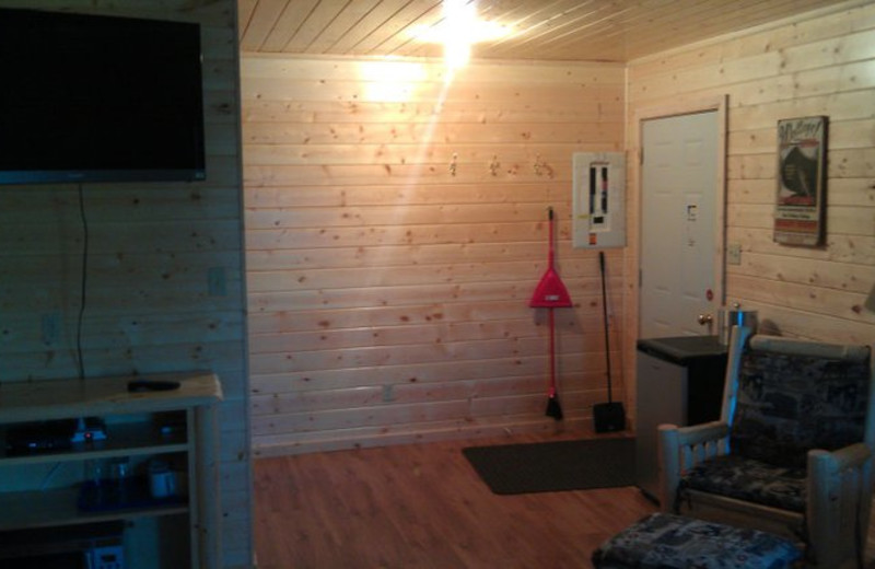 Cabin interior at Shady Roost Lodge.