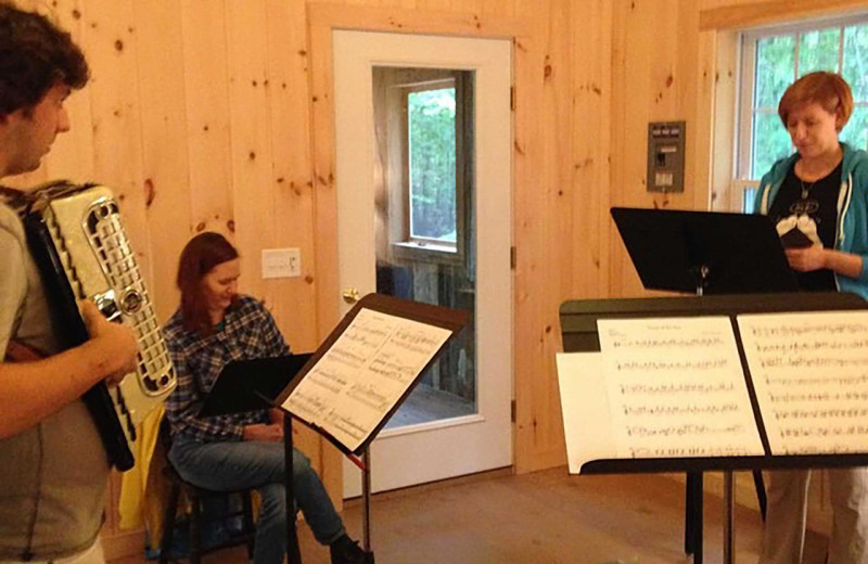 Music practice at Avaloch Farm.