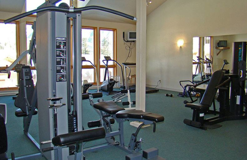 Fitness room at Cascade Village Condominiums.