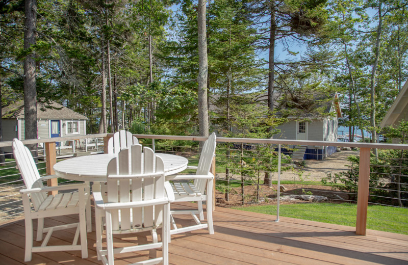 Cottage deck at Linekin Bay Resort.