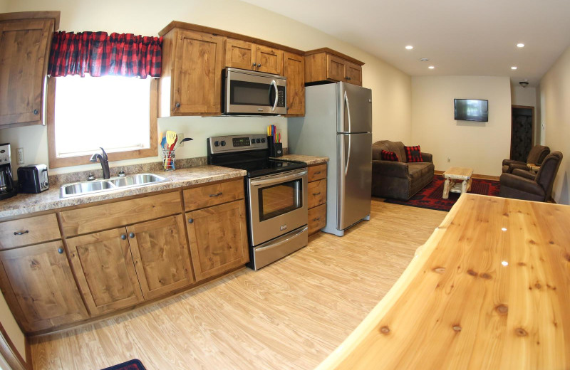 Guest kitchen at East Silent Lake Resort.