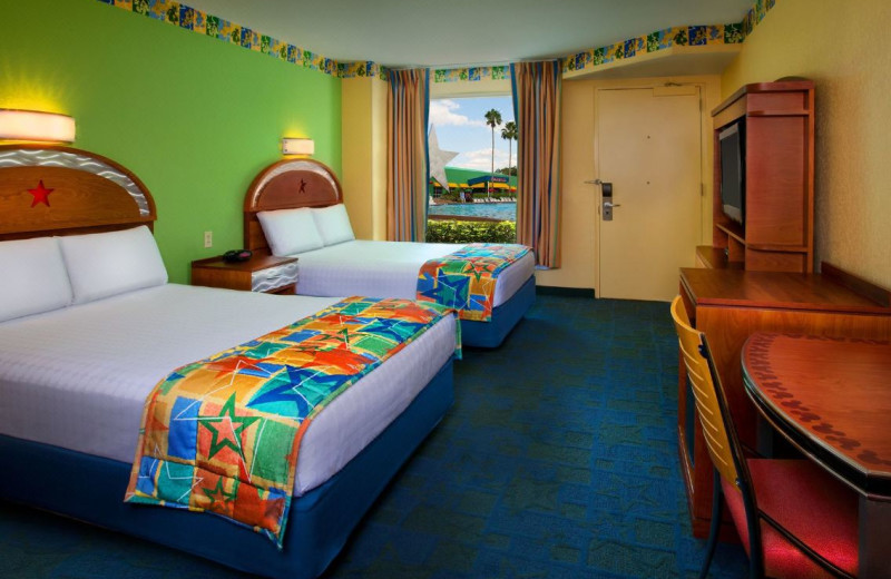 Guest room at Disney's All-Star Sports Resort.