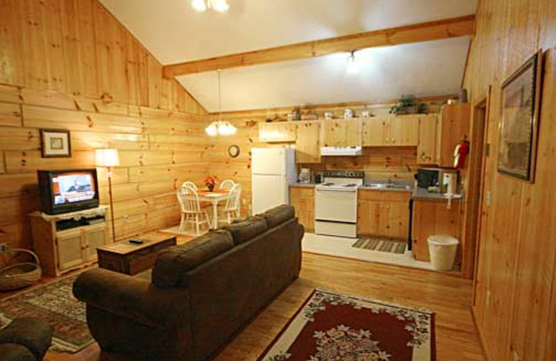 Living Room at Baskins Creek Cabin Rentals