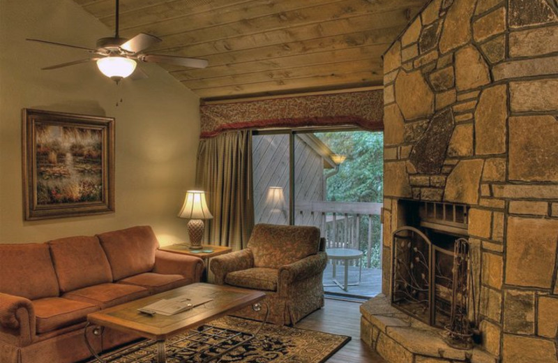 Guest living room at Mountainside Lodge.