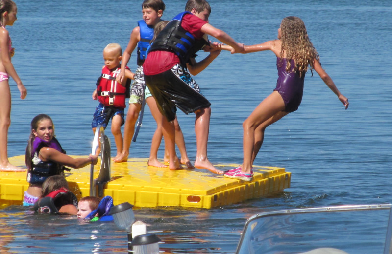 Swim dock at SweetWater Resort.