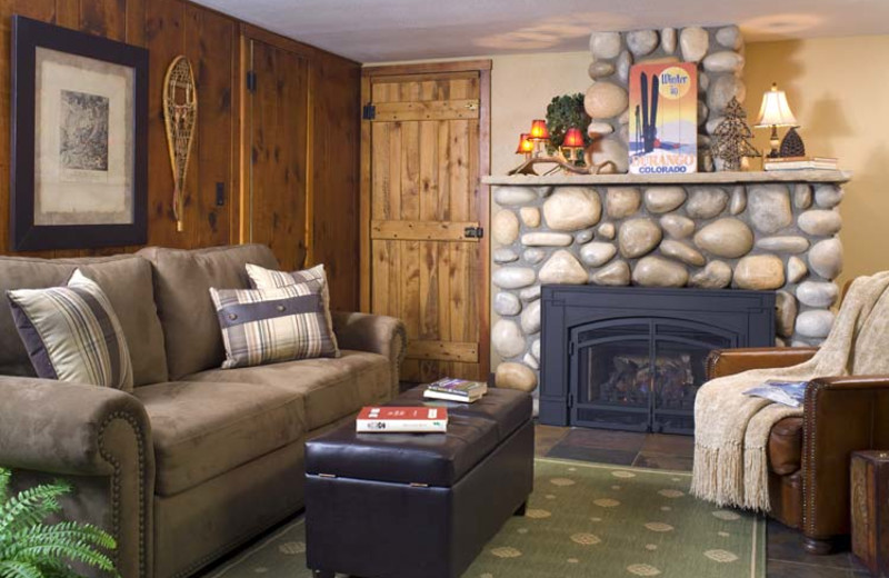 Cabin living room at O-Bar-O Cabins.