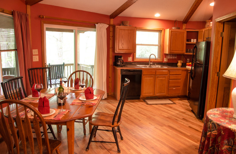 Cabin kitchen at Asheville Cabins of Willow Winds.