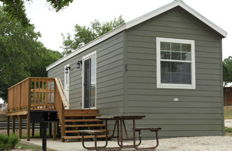 Cottage exterior at Hill Country RV Resort & Cottage Rentals.