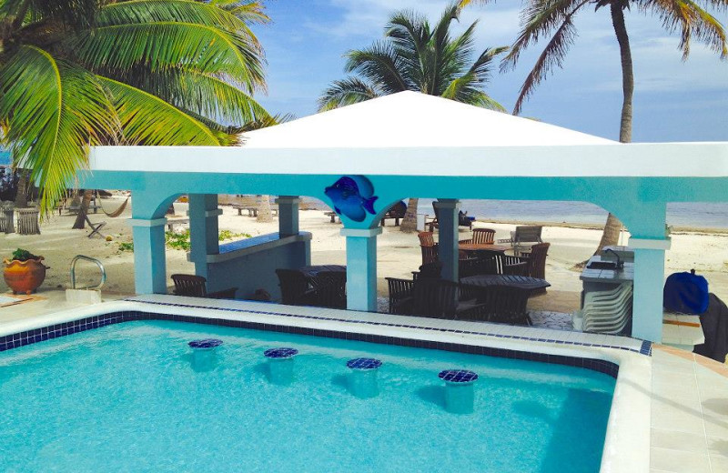 Outdoor pool at Sunset Beach Resort Ambergris Caye.