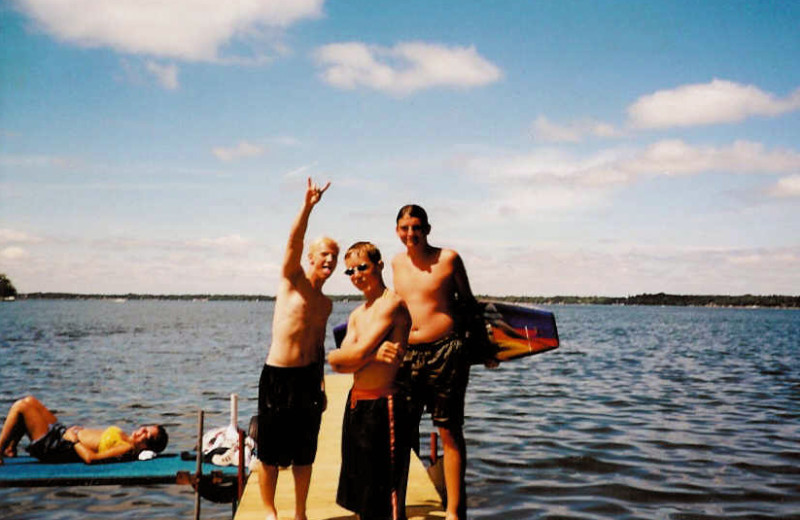 Family on the dock at Battle View Resort.