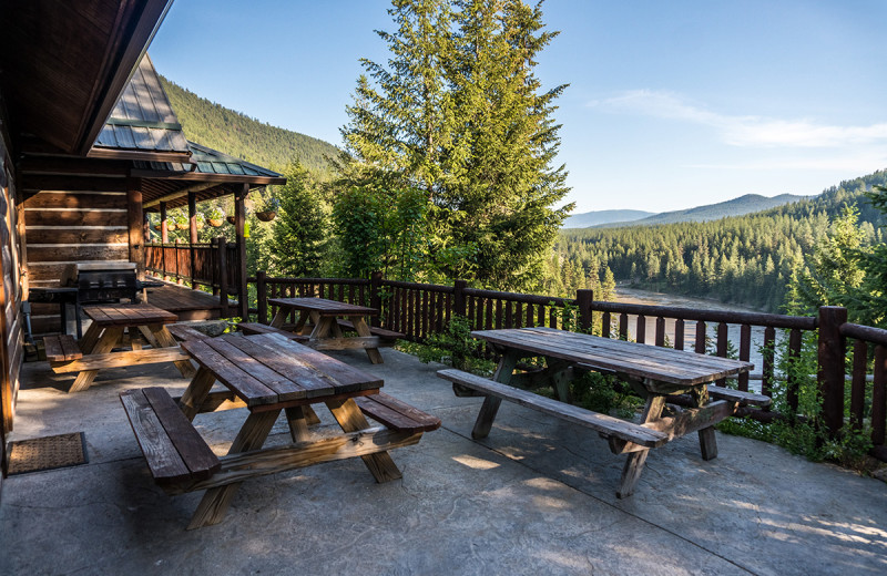 Patio at Montana River Lodge.