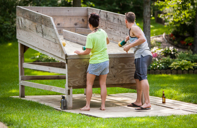 Half Moon Trail Resort offers many unique games like the one shown, knuckle ball. 