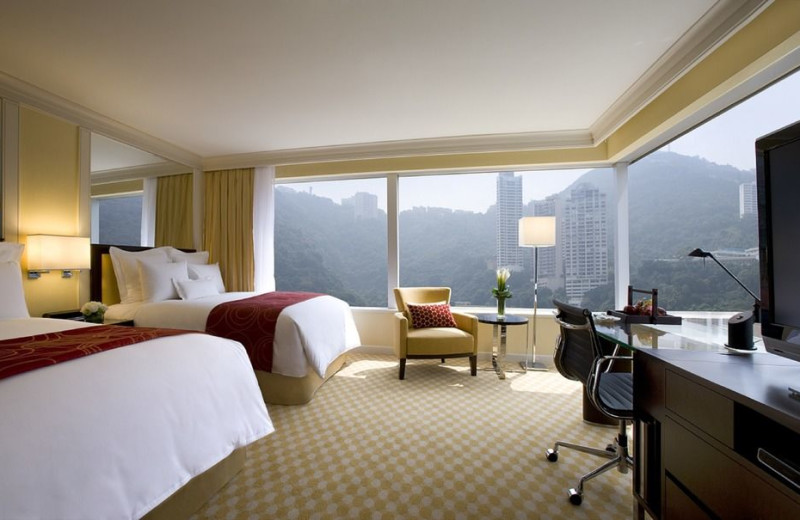 Guest room at JW Marriott Hotel Hong Kong.