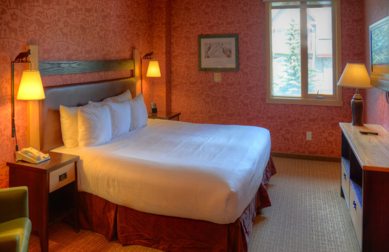 Guest room at The Fox Hotel & Suites in Banff.