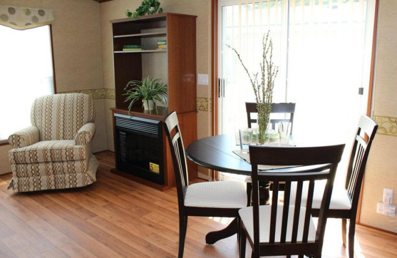 Cabin interior at Shamrock Bay Resort.