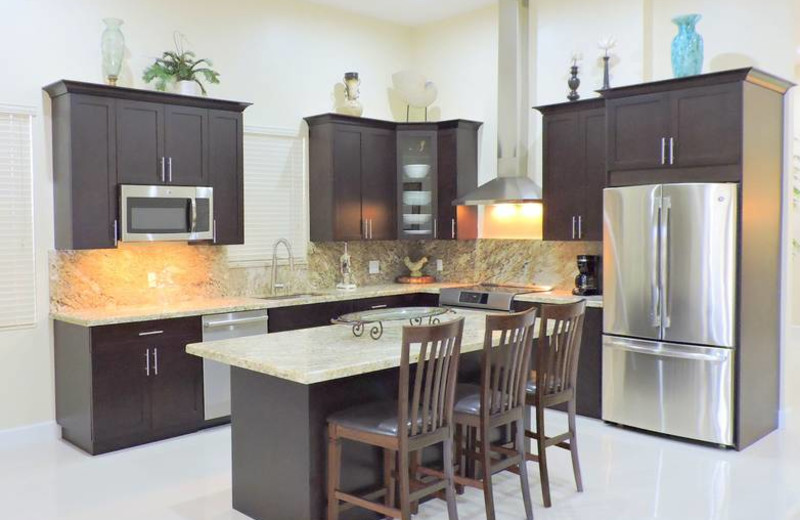 Rental kitchen at ValGal Vacation Rentals.