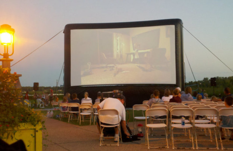 Outdoor movie theater at Arrowwood Resort.