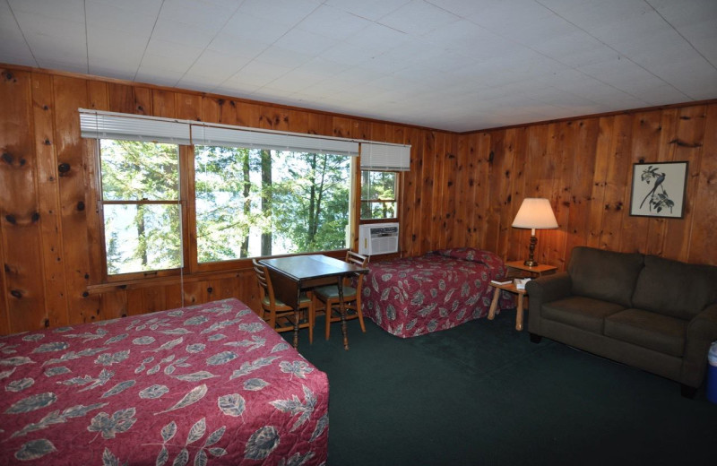 Cabin interior at Dillman's Bay Resort.