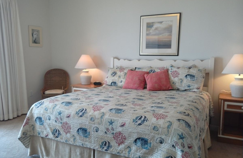 Rental bedroom at Beachfront Rentals.