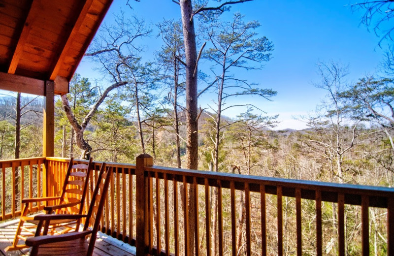 Cabin deck view at Accommodations by Parkside Resort.