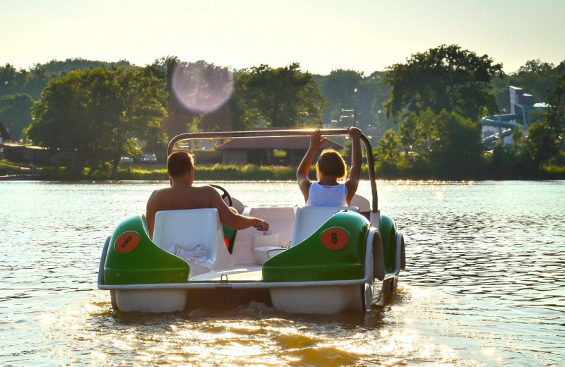 Paddle boat at The Golden Eagle Lodge.