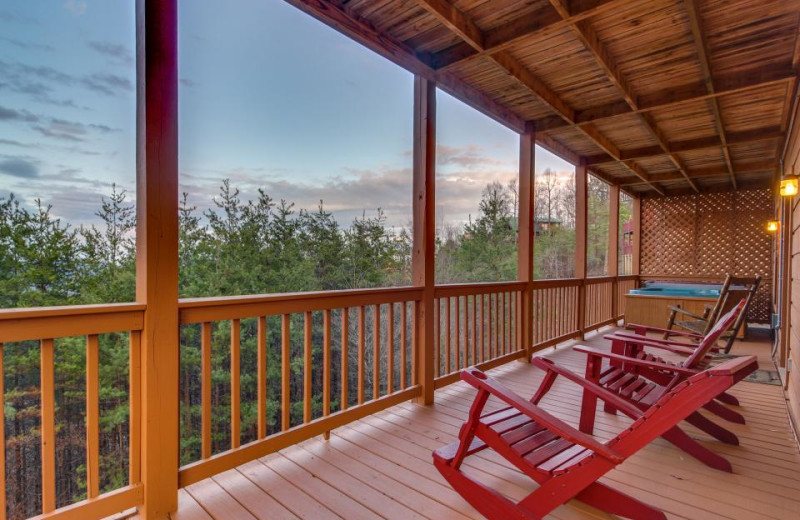 Rental deck at Vacasa Gatlinburg.