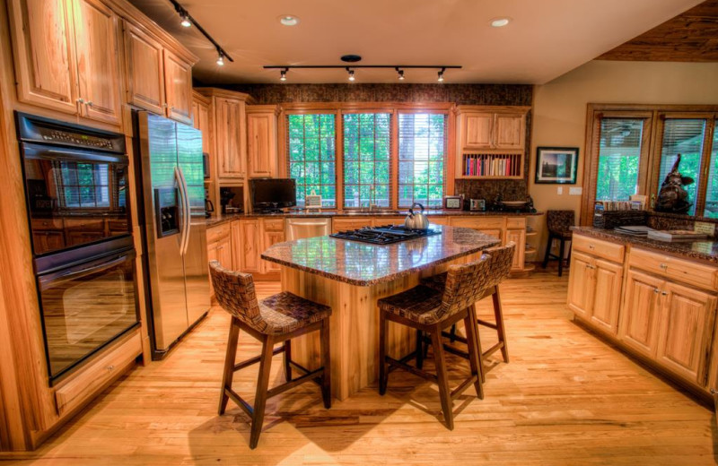 Rental kitchen at Yonder Luxury Vacation Rentals.