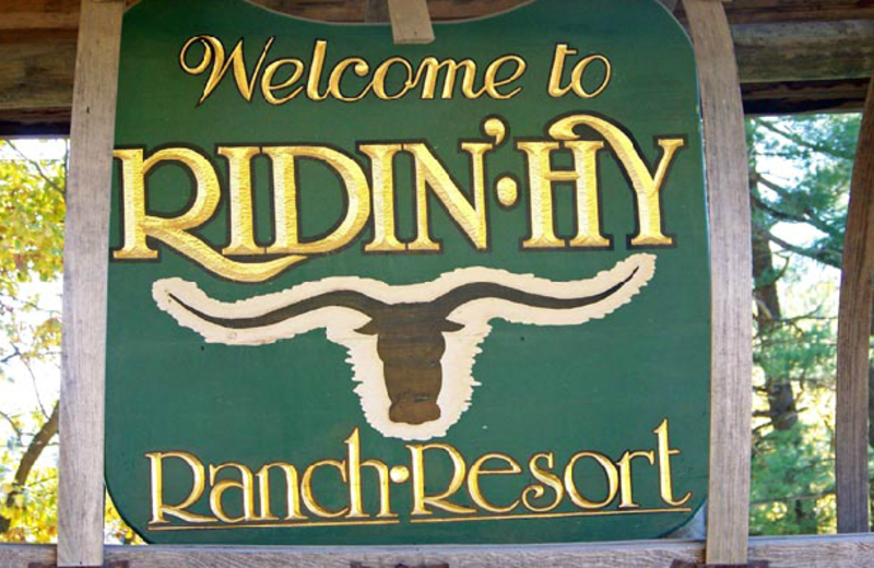 Ridin-Hy Ranch Resort sign.