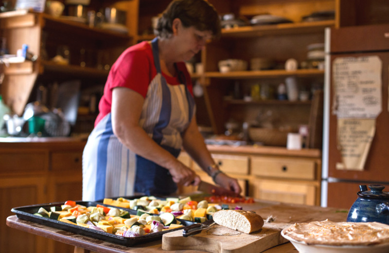 Cooking at Blackfish Lodge.