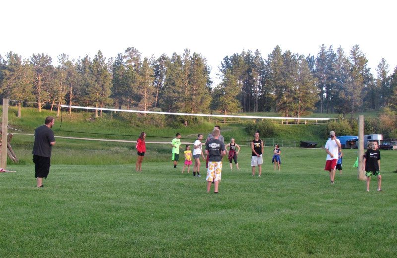 Family volleyball at High Country Guest Ranch.