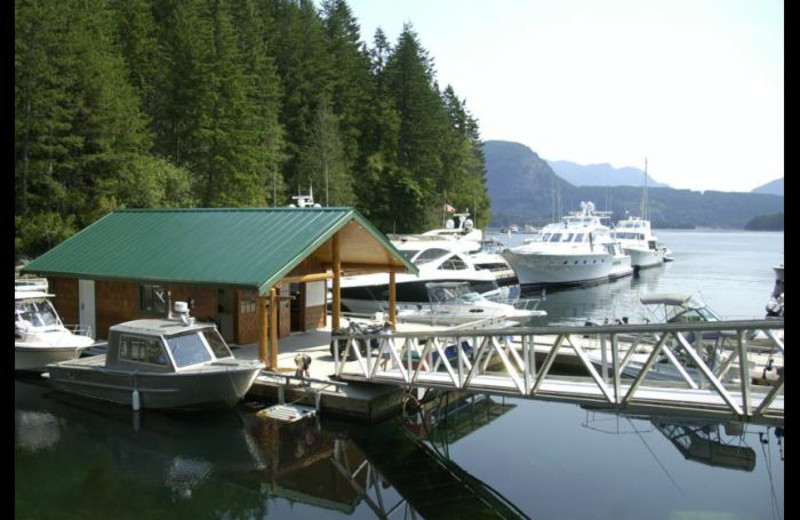 Exterior view of Dent Island Lodge.