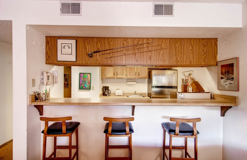 Rental kitchen at Mtn Managers Lodging.