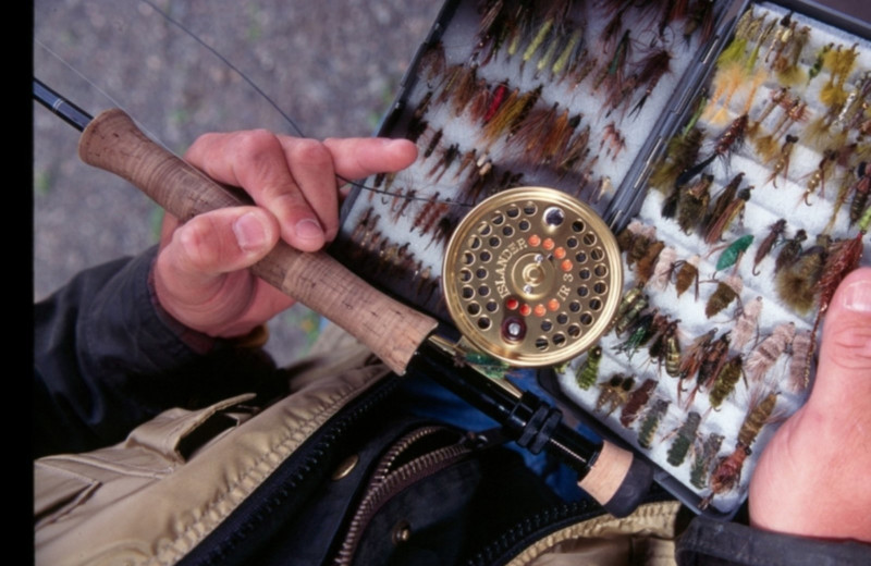 Fishing at Chaunigan Lake Lodge.