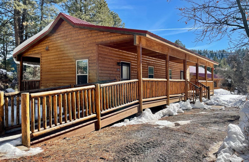 Cabin exterior at Colorado Trails Ranch.