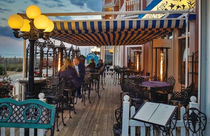 Outdoor patio at Boardwalk Plaza Hotel.