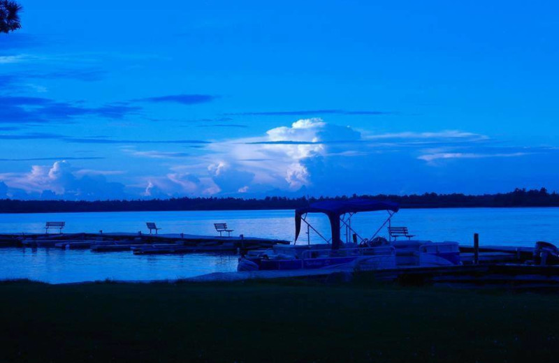 Night view at Sandy Point Lodge.