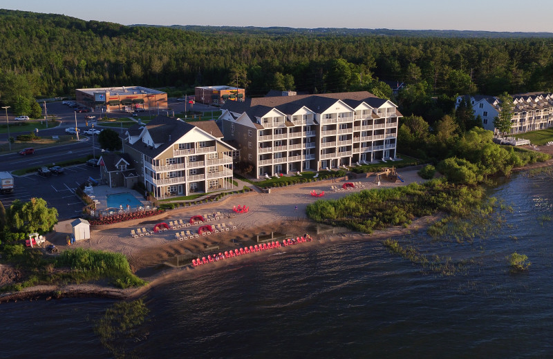 Aerial view of The Cherry Tree Inn & Suites.