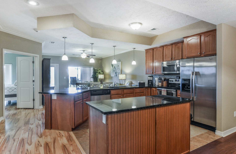 Rental kitchen at Branson Vacation Rentals.