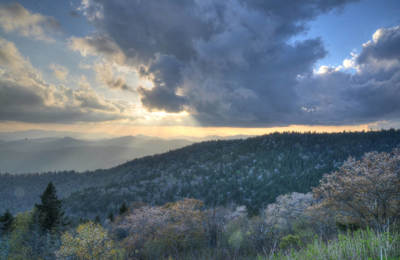 Mountains at Hidden Creek Cabins.