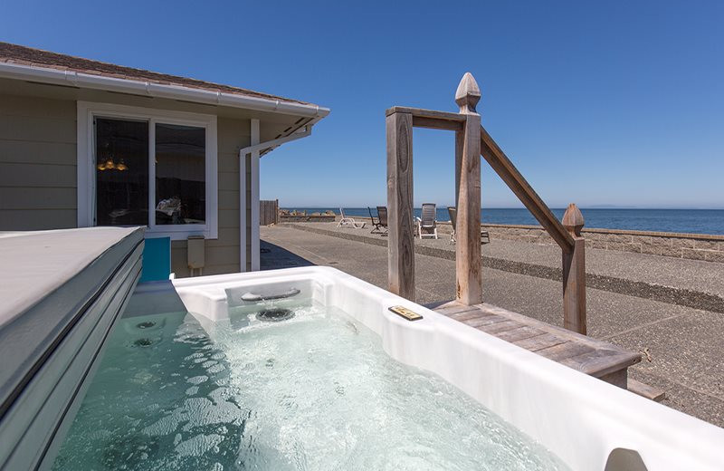 Rental hot tub at Sequim Valley Properties.