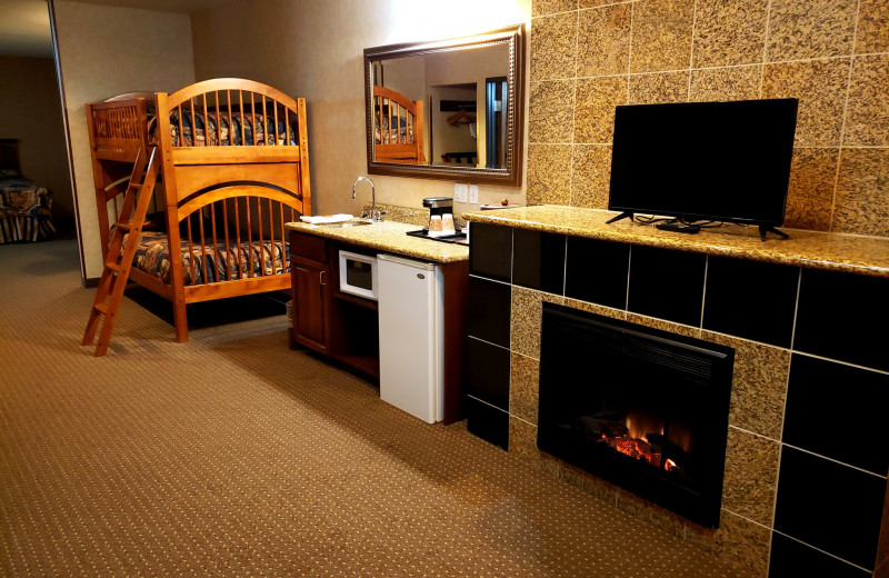 Guest room at Rushmore Express Inn & Family Suites.