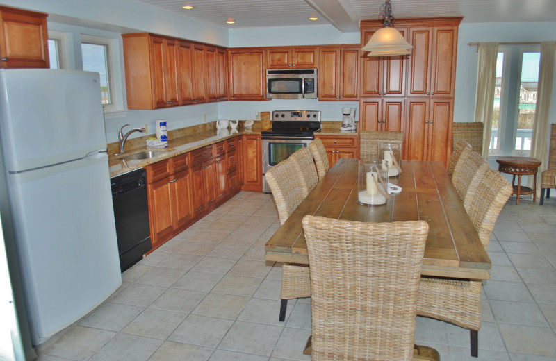 Rental kitchen at Gulf Shores Vacation Rentals.