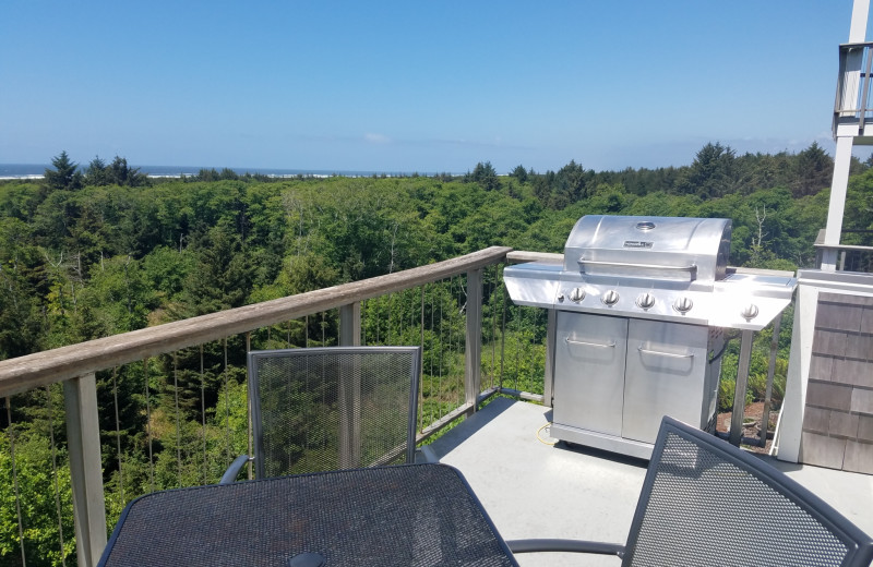 Rental balcony at Oceanfront Getaways.