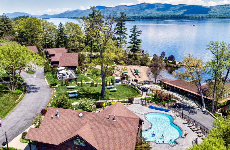 Exterior view of The Lodges at Cresthaven on Lake George.