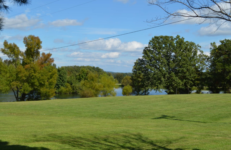 Lake view at Mulberry Mountain Lodging & Events.