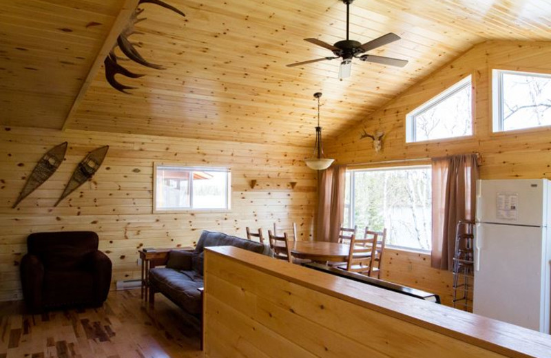 Cabin interior at Wright's Wilderness Camp.