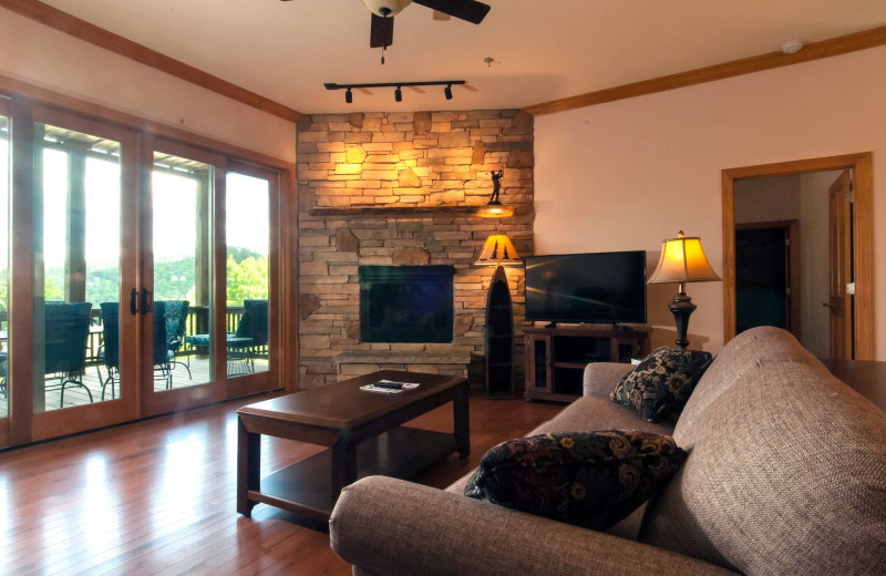 Rental living room at Smoky Mountain Country Club.