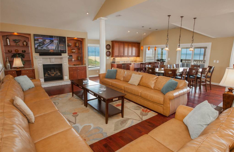 Rental living room at Sandbridge Realty.